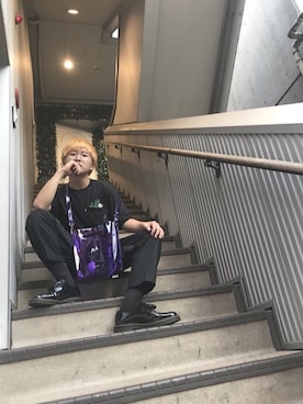 「Yohji Yamamoto（ヨウジヤマモト）のアイテム（レッグウェア）」を使った、マッキさん（メンズ・170cm）の秋コーディネート