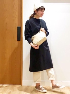 「coen」｜「アイテム（ニットキャップ/ビーニー）」を使った、coen まつもとさん（レディース・163cm）の冬コーディネート