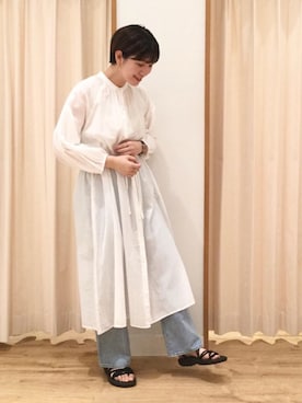 「インドコットン」｜「アイテム（ワンピース/ドレス）」を使った、coen まつもとさん（レディース・163cm）の夏コーディネート
