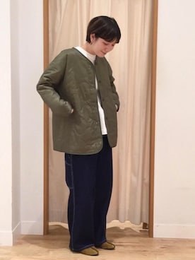 「SMITH'S（スミス）のアイテム（パンツ）」を使った、coen まつもとさん（レディース・163cm）の秋コーディネート