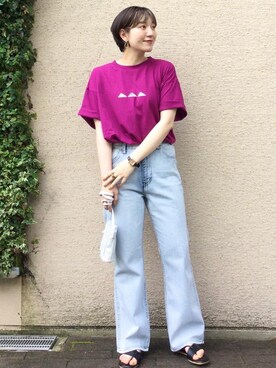 メンズのtシャツ カットソー パープル 紫色系 コーディネート Zozotown