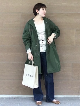 「でにむ」｜「アイテム（バレエシューズ）」を使った、coen まつもとさん（レディース・163cm）の秋コーディネート