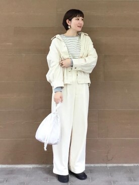 「秋トレンド2021」｜「アイテム（デニムジャケット）」を使った、coen まつもとさん（レディース・163cm）の秋コーディネート