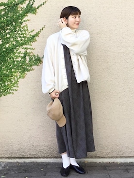 「coen（コーエン）のアイテム（帽子）」を使った、coen まつもとさん（レディース・163cm）の秋コーディネート