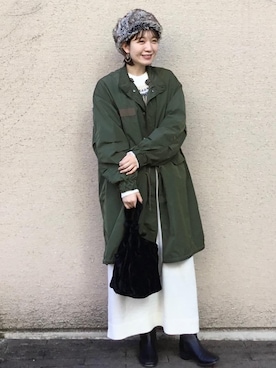 「coen（コーエン）のアイテム（モッズコート）」を使った、coen まつもとさん（レディース・163cm）の秋コーディネート