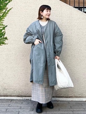 「coen（コーエン）のアイテム（モッズコート）」を使った、coen まつもとさん（レディース・163cm）の秋コーディネート
