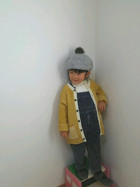 「kladskap（クレードスコープ）のアイテム（ハンチング/ベレー帽）」を使った、たかなさん（キッズ・100cm）の冬コーディネート