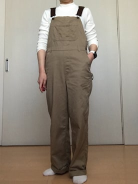 「リブハイネックT」｜rakkoさん（レディース・154cm）の冬コーディネート
