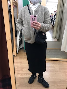 「ノーカラージャケット」｜rakkoさん（レディース・154cm）の冬コーディネート