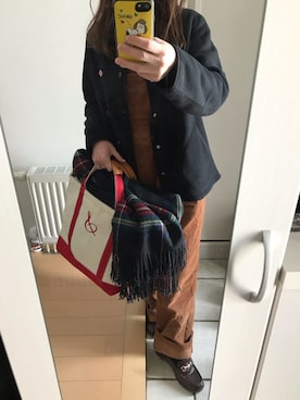 「ノーカラージャケット」｜rakkoさん（レディース・154cm）の冬コーディネート