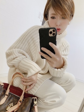 「ワントーンスタイル」｜meiiiiiさん（レディース・157cm）の冬コーディネート