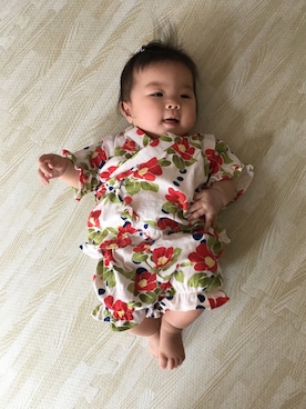 「生後6ヶ月」｜「アイテム（その他）」を使った、 Rinkaさん（キッズ・70cm）の夏コーディネート