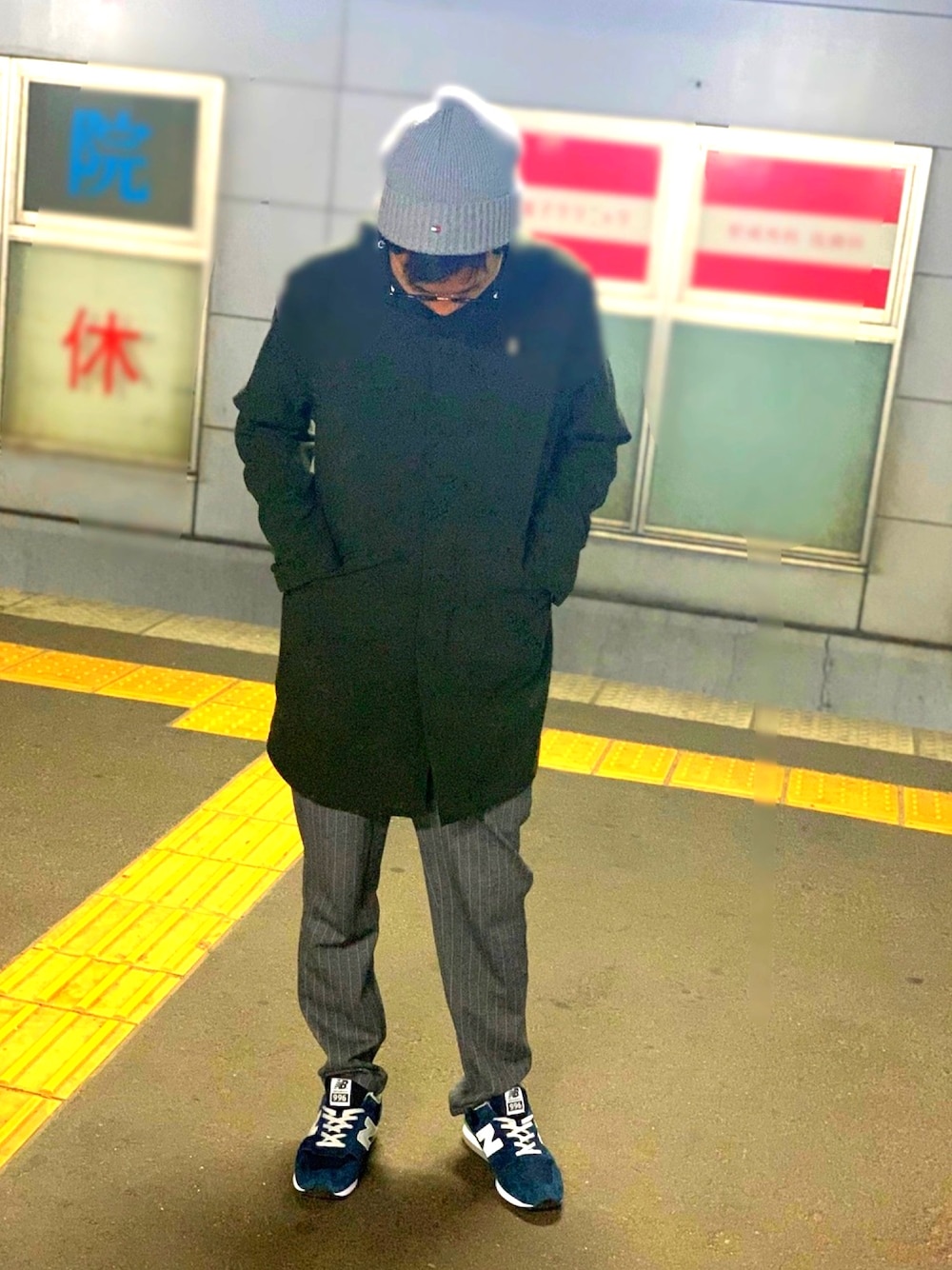 「NEW BALANCEのアイテム（スニーカー、グリーン系）」を使った、@さん（メンズ・168cm）の冬コーディネートの1枚目の写真