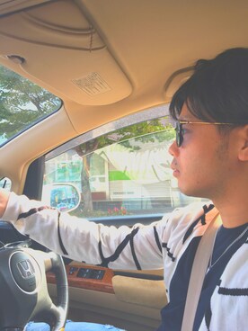 「Calvin Klein PLATINUM（カルバン・クライン プラティナム）のアイテム（ジャケット/アウター）」を使った、謙也さん（メンズ・170cm）の秋コーディネート