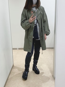 「TODAYFUL（トゥデイフル）のアイテム（ミリタリージャケット）」を使った、fin*さん（レディース・164cm）の春コーディネート
