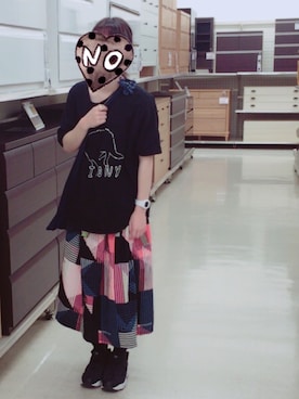 「Reebok（リーボック）のユニセックス リーボック インスタ ポンプフューリー ブラック Reebok INSTAPUMP FURY OG V65750（スニーカー）」を使った、のふさん（レディース・159cm）の春コーディネート