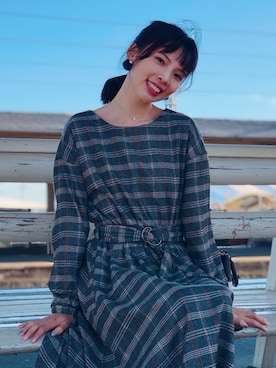 「AS KNOW AS plus（アズノゥアズプラス）のアイテム（ワンピース）」を使った、Aimeeさん（レディース・160cm）の秋コーディネート