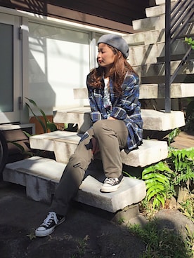 「CONVERSE ADDICT（コンバースアディクト）のアイテム」を使った、アッコさん（レディース・152cm）の秋コーディネート