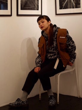 「エクストララージ」｜「アイテム（ブーツ）」を使った、アッコさん（レディース・152cm）の秋コーディネート