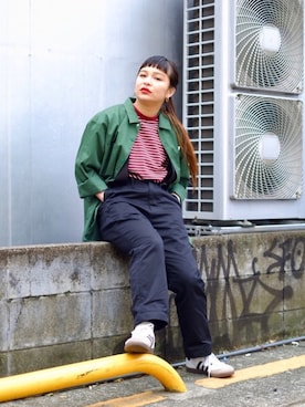 「アイテム（チノパンツ）」を使った、アッコさん（レディース・152cm）の春コーディネート