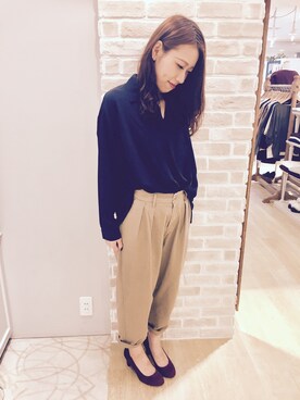 「earth music&ecology（アースミュージックアンドエコロジー）のアイテム（チノパンツ）」を使った、yuiさん（レディース・161cm）の夏コーディネート