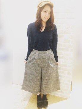 「スカーチョ」｜「アイテム（キャスケット）」を使った、yuiさん（レディース・161cm）の冬コーディネート