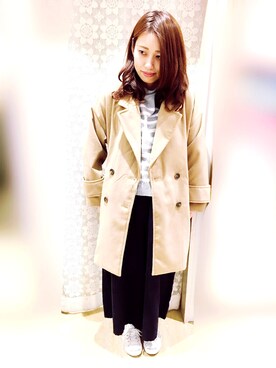 「セットアイテム」｜「アイテム（ピーコート）」を使った、yuiさん（レディース・161cm）の冬コーディネート