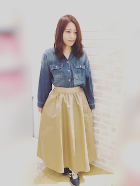「ハイウエストスカート」｜yuiさん（レディース・161cm）の冬コーディネート