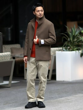 「JOURNAL STANDARD relume（ジャーナルスタンダード　レリューム）のアイテム（チェスターコート）」を使った、SHOBUさん（メンズ・177cm）の秋コーディネート