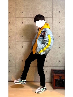 「AIR MAX」｜「アイテム（デニムジャケット）」を使った、しょーん、さん（メンズ・167cm）の秋コーディネート