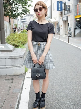 「厚底」｜moeさん（レディース・154cm）の冬コーディネート