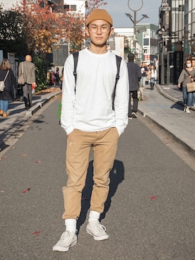 「スエット」｜moeさん（メンズ・175cm）の冬コーディネート