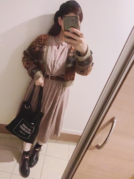 「春カラー」｜「アイテム（レインシューズ）」を使った、はる🐰さん（レディース・165cm）の冬コーディネート