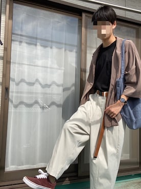 「アイテム（ピアス（片耳用））」を使った、じろなす。さん（メンズ・173cm・10代）の秋コーディネート