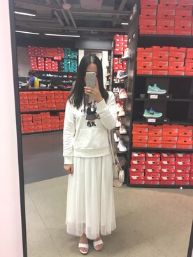 「Teenie Weenieのアイテム（パーカー、ホワイト系）」を使った、西恩下次再见_SYさん（レディース）の春コーディネート