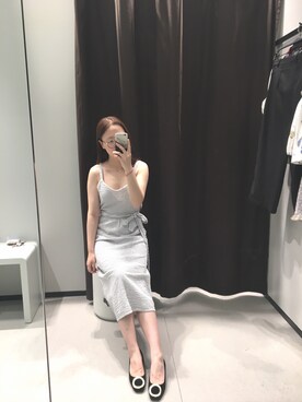 「ZARA（ザラ）のアイテム（ワンピース、グレー系）」を使った、西恩下次再见_SYさん（レディース）の夏コーディネート