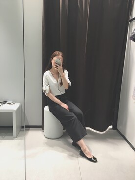 「ZARA（ザラ）のアイテム（シャツ/ブラウス、ホワイト系）」を使った、西恩下次再见_SYさん（レディース）の夏コーディネート