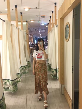 「PULL&BEAR（プルアンドベア）のアイテム（スカート）」を使った、西恩下次再见_SYさん（レディース・163cm）の夏コーディネート