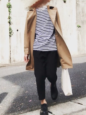 「orcival」｜「アイテム（トレンチコート）」を使った、tasukuさん（メンズ・180cm）の春コーディネート