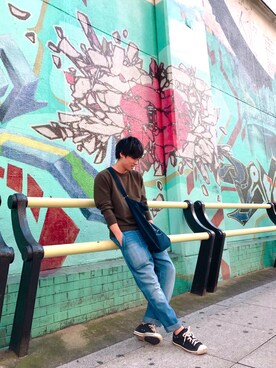 「YEVS（イーブス）のアイテム（パンツ）」を使った、りくさん（メンズ・170cm）の秋コーディネート