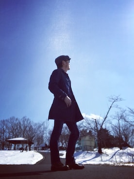 「SUGAR CANE（シュガーケーン）のアイテム（カバーオール）」を使った、Yuさん（メンズ・168cm）の冬コーディネート