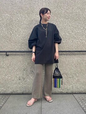 「EleSac（エルサック）の＜ELESAC（エルサック）＞PESCA ハンドバッグ◆（ハンドバッグ）」を使った、濱田愛祐美さん（レディース・164cm）の春コーディネート