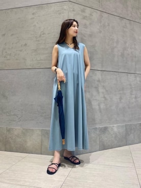 「UNITED ARROWS（ユナイテッドアローズ）のアイテム（長傘）」を使った、濱田愛祐美さん（レディース・164cm）の夏コーディネート