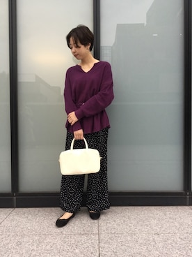 「H&M（エイチ・アンド・エム）のアイテム（バレエシューズ）」を使った、Kuroさん（レディース・156cm）の秋コーディネート