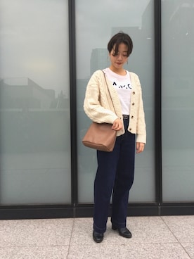 「A.P.C.（アーペーセー）のアイテム（トップス）」を使った、Kuroさん（レディース・156cm）の冬コーディネート