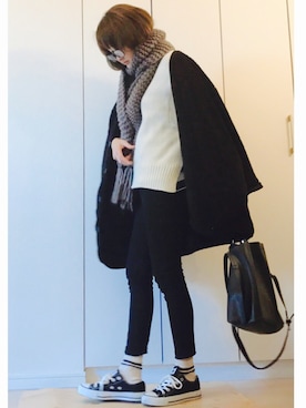 「CONVERSE（コンバース）のconverse（コンバース） ALL STAR OX（オールスターOX）（スニーカー）」を使った、NAnaさん（レディース・158cm）の冬コーディネート