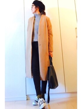 「VIS（ビス）のアイテム（ジャケット/アウター）」を使った、NAnaさん（レディース・158cm）の冬コーディネート