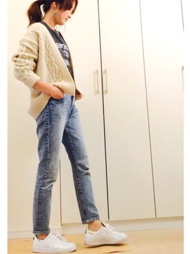 「adidas（アディダス）の【別注】＜adidas Originals（アディダス）＞∴SUPERSTAR 80s スーパースター/スニーカー ◆（スニーカー）」を使った、NAnaさん（レディース・158cm）の春コーディネート