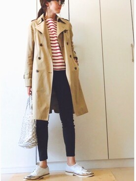 「Doシンプル部」｜「アイテム（トレンチコート）」を使った、NAnaさん（レディース・158cm）の春コーディネート