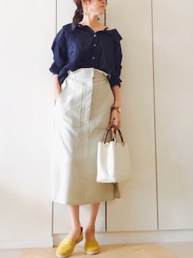 「Noble（ノーブル）のアイテム（シャツ/ブラウス）」を使った、NAnaさん（レディース・158cm）の春コーディネート